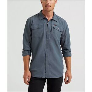 Wrangler All Terrain Gear Long Sleeve Outdoor Fishing Shirt Blue Size 3XL